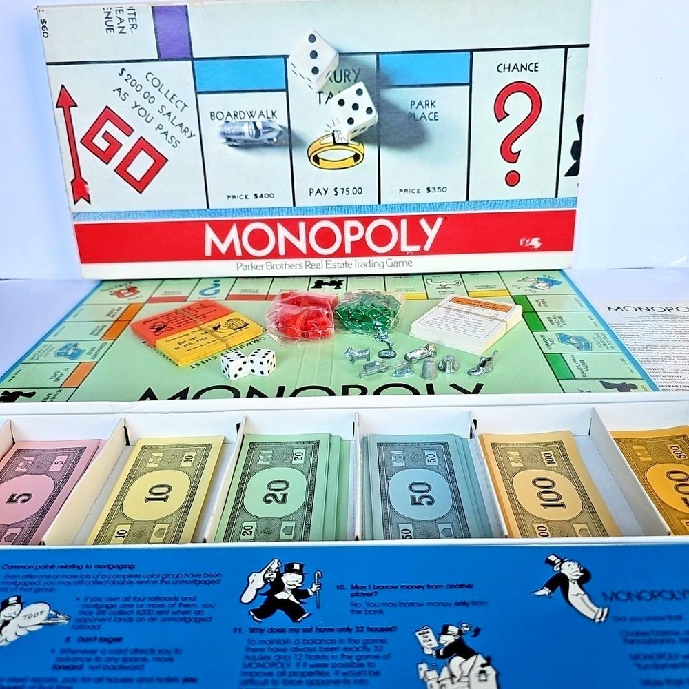 1975‎ Monopoly Game by Parker Brothers Complete in Very Good Condition 1975